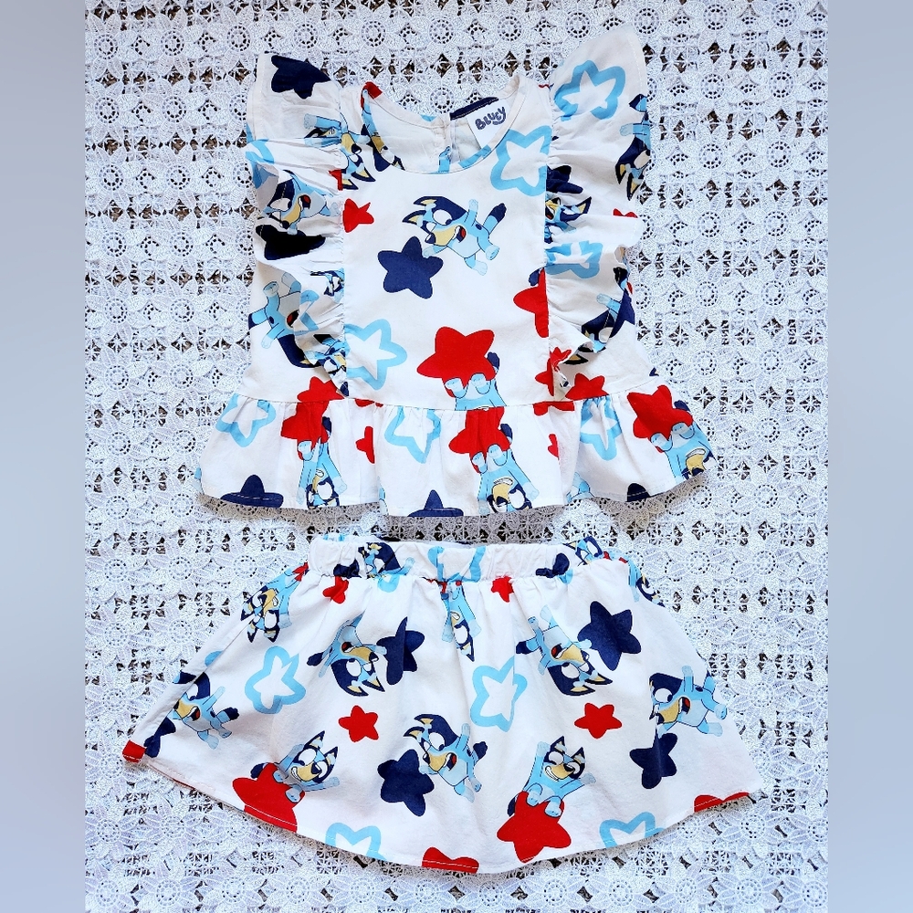 Bluey Americana patriotic skort set
